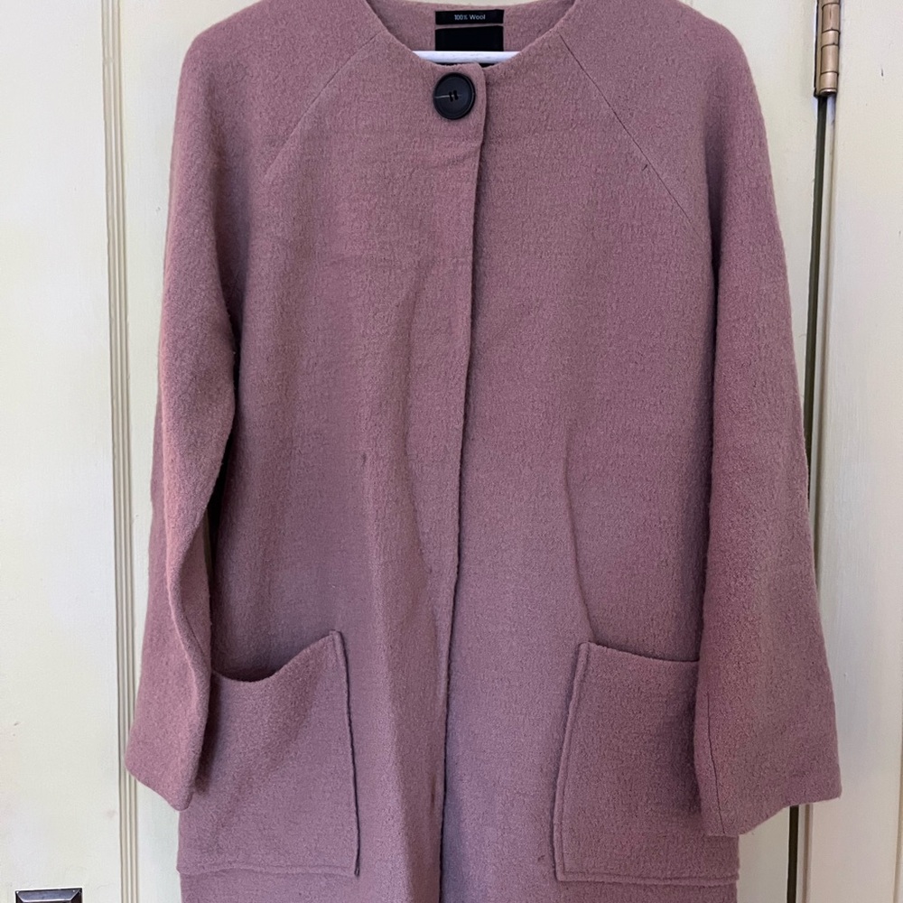 Tan Wool button-up Coat